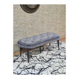 Ufo Oturak Bench - Siyah Boyalı Telli Ayak - Oturak - Bench - Puf - Yatak Ucu Pufu Gri Renk 100 X 50 Boyut/Ebat