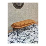 Ufo Oturak Bench - Siyah Boyalı Telli Ayak - Oturak - Bench - Puf - Yatak Ucu Pufu Turuncu Renk 100 X 50 Boyut/Ebat