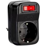 Ufo Tekli Anahtarlı Akım Koruma Prizi Siyah