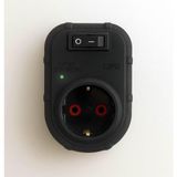 UFO Yeni Tekli Akım Korumalı Anahtarlı Topraklı Priz, Sürekli Koruma, 16A 250V, Max 3500W Aşırı Yük Koruması (Siyah)