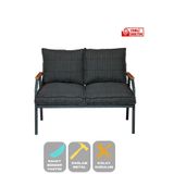 UFUK HOME 2'li Koltuk Bahçe Mobilyası Bahçe Takımı Metal Balkon Takımı Çay Seti