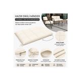 UFUK HOME Bahçe Balkon Oturma Grubu Minder Kılıfı Krem 60x110 cm (1 Adet) – Süngersiz, Hazır Dikili, Fermuarlı Yedek Minder Kılıfı
