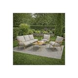 Ufuk home Cappucino 311 Masalı Açık Gri Bahçe Oturma Grubu – Modern Metal İskeletli 4’lü Bahçe Seti
