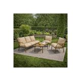 UFUK HOME Cappucino 311 Masalı Bej Bahçe Oturma Grubu – Modern Metal İskeletli 4’lü Bahçe Seti