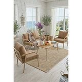 Ufuk home Daisy Cappuccino 211 Masalı Kahverengi Balkon ve Bahçe Mobilyası Seti Balkon Takımı