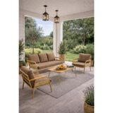 UFUK HOME Daisy Cappuccino 3+1+1 Masalı Kahverengi Bahçe Oturma Takımı Konfor Serisi