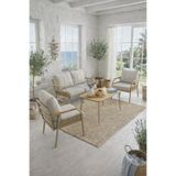 UFUK HOME Daisy Krem 211 Masalı Balkon & Bahçe Mobilyası Seti Balkon Takımı Açık Gri