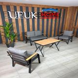 Ufuk Home Kavacık 2 1 1 Bahçe Mobilyası Gri Metal Balkon Takımı ile Modern Konfor