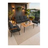 Ufuk Home Linda 311 Masalı Antrasit Fermuarlı Bahçe Balkon Takımı, Cafe, Salon - Metal Kanepe Koltuk Takımı