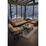 UFUK HOME Miray 311 Masalı Fermuarlı Bahçe Balkon Takımı, Salon, Teras- Berjer Düğmeli Metal Çay Seti