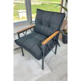 Ufuk Home Miray Berjer Bahçe Takımı, Balkon Takımı, Balkon Bahçe Mobilyaları, Metal Çay Seti, Cafe Sandalye - Antrasit