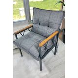 Ufuk Home Miray Berjer Bahçe Takımı, Balkon Takımı, Balkon Bahçe Mobilyaları, Metal Çay Seti, Cafe Sandalye - Gri