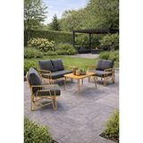 Ufuk home Orkide Cappuccino 211 Masalı Gri Bahçe Oturma Grubu 4’lü Set – Modern Tasarım GRİ