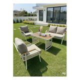UFUK HOME Petunia 211 Masalı Cappuccino Bahçe & Balkon Mobilya Takımı Çay Seti Koltuk Takımı