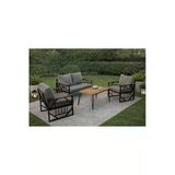 Ufuk Home Violet Antrasit 2+1+1 Masalı Açıkantrast Bahçe Oturma Seti + Masa – Bahçe, Balkon, Cafe Metal Takımı