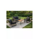 Ufuk Home Violet Antrasit 2+1+1 Masalı Antrasit Bahçe Oturma Seti + Masa – Bahçe, Balkon, Cafe Metal Takımı