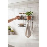 UG Home Siyah Kancalı Sabunluk Bölmeli Banyo Duş Rafı Banyo Düzenleyici