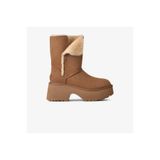 UGG Kadın Platform EVA Tabanlı Çift Yüzlü Uzun Deri Taba Bot & Bootie