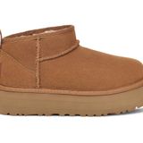 UGG Kız Klasik Ultra Mini Platform Ayak Bileği Çizme, KESTANE, 13 US Little Kid