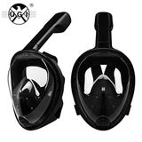 UGI 180 ° geniş ekran Schnorchel maskesi yarım Yüz yüzme Tauchermaske Free Easy-Breathe Design Anti-Sis & Anti-Leak teknolojisi L-XL Siyah
