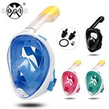 UGI 180 ° geniş ekran Schnorchel maskesi yarım Yüz yüzme Tauchermaske Free Easy-Breathe Design Anti-Sis & Anti-Leak teknolojisi S/M Mavi