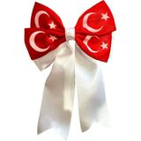 Ugly Duck Ay Yıldız Kalın Kurdelalı Klipsli Pens Toka - Kırmızı Beyaz (1ADET) - STD - Kırmızı - Beyaz