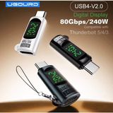 Ugourd Thunderbolt 5 Çevirici Dönüştürücü Adaptör Type-C Dijital Ekran 80Gbps/240W/8K-60Hz Thunderbolt 5 iPhone 15/16 MacBook, iPad Type-C Girişli Cep Telefonları ile Uyumlu
