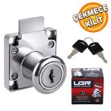 Ugr Kare Mobilya Cekmece Dolap Kilidi Nikel Krom 2 Anahtarli Kilit 4X4 Cm 22 Mm