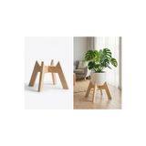 UĞRAŞ Dekoratif Ahşap Saksılık - Modern Dekoratif Bitki Saksı Altlığı 19 CM ÇAP(3 Farklı Renk Seçeneği)