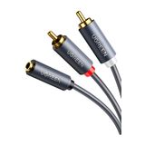 Ugreen 1 mt 3.5 mm Jack Girişi Aux to 2 RCA Ses Aktarma Kablosu