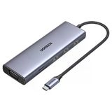 Ugreen 15600 Cm498 9 İn 1 Usb-C To 3Xusb-A Çoklayıcı 1X4k/30Hz Hdmı 1X1080p/60Hz Vga 1Xrj45 Gigabit Ethernet 1Xsd 1X Tf Kart Okuyucu 1Xusb-C Pd 100W Şarj Desteği Çok Fonksiyonlu Bağlantı İstasyonu