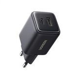 UGREEN 20W GaN Hızlı Şarj Cihazı Type-C QC PD 1xUSB-C, 1xUSB-A, Siyah