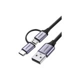 Ugreen 2'si 1 Arada Örgülü Type-C Micro USB Şarj ve Data Kablosu m, 30875