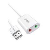 Ugreen 3.5 mm Beyaz Harici USB Ses Kartı