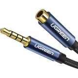 Ugreen 3.5 mm Jack Ses Aux Örgülü Uzatma Kablosu 1 Metre, 40673 - Siyah