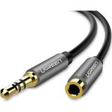 Ugreen 3.5 mm Jack Ses Aux Uzatma Kablosu 1.5 Metre Alüminyum TPE Malzeme ile Yüksek Kalite - Siyah