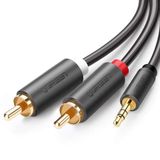 Ugreen 3.5mm AUX RCA Ses Kablosu, 1 Metre, Antrasit