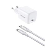 Ugreen 30W Gan Usb-C 60W 1 Metre Kablolu Hızlı Şarj Cihazı Beyaz