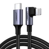 Ugreen 3A USB C to Lightning 90 Derece Örgülü Data ve Şarj Kablosu 2 Metre