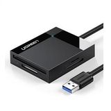 Ugreen 4 in 1 USB 3.0 SD/TF Kart Okuyucu 50cm - Siyah