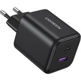 UGREEN 45W 1xUSB-C, 1xUSB-A GaN Hızlı Şarj Cihazı - Siyah