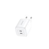 UGREEN 45W GaN Hızlı Şarj Cihazı Type-C QC PD 2xUSB-C, Beyaz