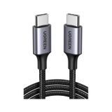 Ugreen 50150 1 mt Siyah USB-C 60W 3A QC PD Örgülü Hızlı Şarj Kablosu