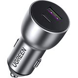 Ugreen 52.5W QC PD 1xUSB-C 1xUSB-A Uzay Grisi Çakmaklık Adaptörü Hızlı Araç İçi Şarj Cihazı