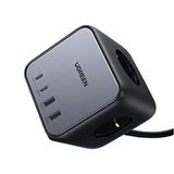 Ugreen 60113 DigiNest Cube 65W GaN 2 Hızlı Şarj Cihazı 2xUSB 2xType-C 3'lü Küp Grup Akım Korumalı Priz