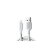 Ugreen 60163 2 mt Gümüş Lightning to USB-A Örgülü iPhone Hızlı Şarj Kablosu