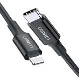 Ugreen 60752 Us171 Mfi Sertifikalı 36W 3A Pd Usb-C To Lightning Hızlı Şarj Kablosu Siyah 2Metre