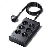 Ugreen 6’lı Akım Korumalı Grup Priz, 20W Usb-C, Usb-A Çıkışlı Şarj Istasyonu, 1.5 M Kablolu, 75141 - Siyah
