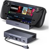 Ugreen 6’sı 1 Arada Steam Deck Dock, 4K 120Hz HDMI 2.1, 100W Pd Şarj, USB ve Ethernet Destekli, 75126 - Gri