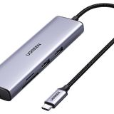 Ugreen 7-in-1 2*Usb 3.0, 100W Type-C, 4K/30Hz Hdmi, Rj45, SD, TF, Port Çoklayıcı Hub 60515